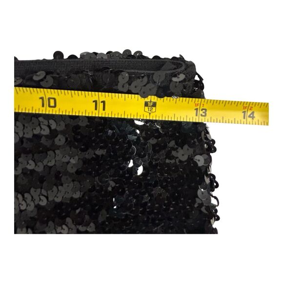 Vtg  DNKY Black Sequined Pants Stretch Size S Pull-On Party NYE Made In USA NWT - Picture 9 of 10